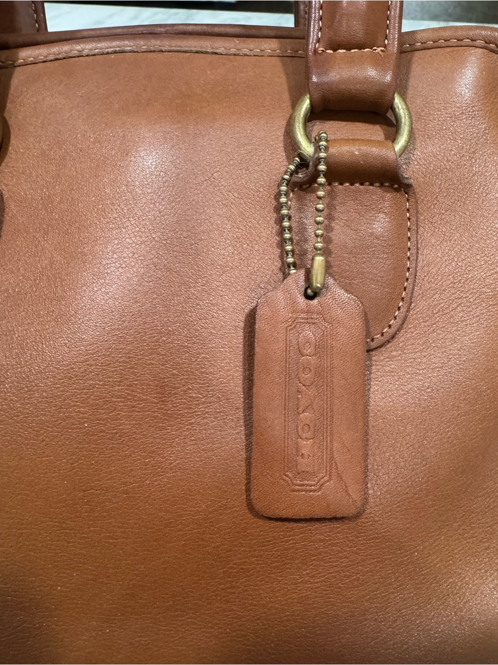 Coach Vintage Baxter British Tan Leather Satchel with Detachable Strap - Picture 6 of 15